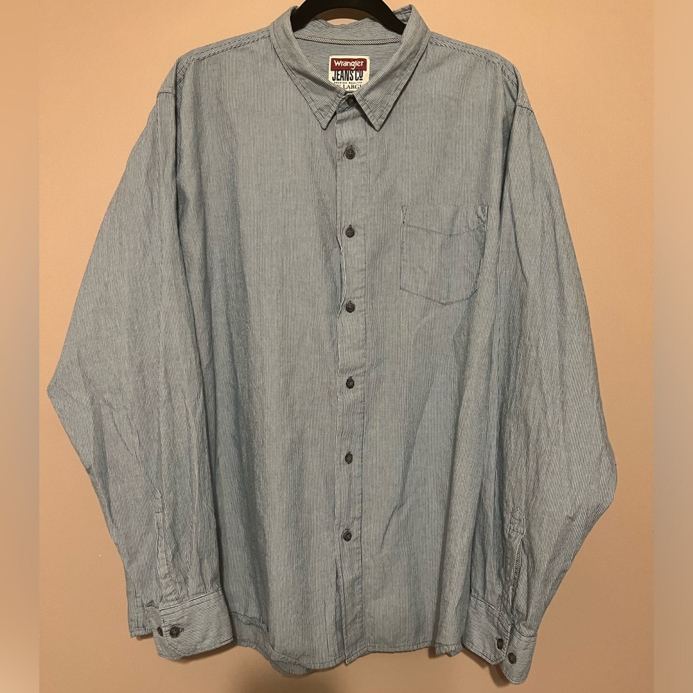 Men’s long sleeve button up shirt - tiny stripe - is soft!